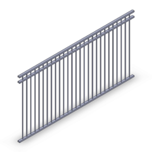 Double rail pool fence panel 2400×1200 high in Black