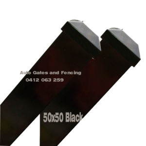 50×50 Black cap with posts (Alum)