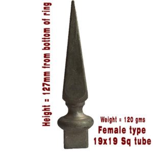 19×19 Square tube Female T series spear