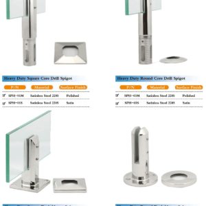 All types of spigots for 10 and 12mm glass